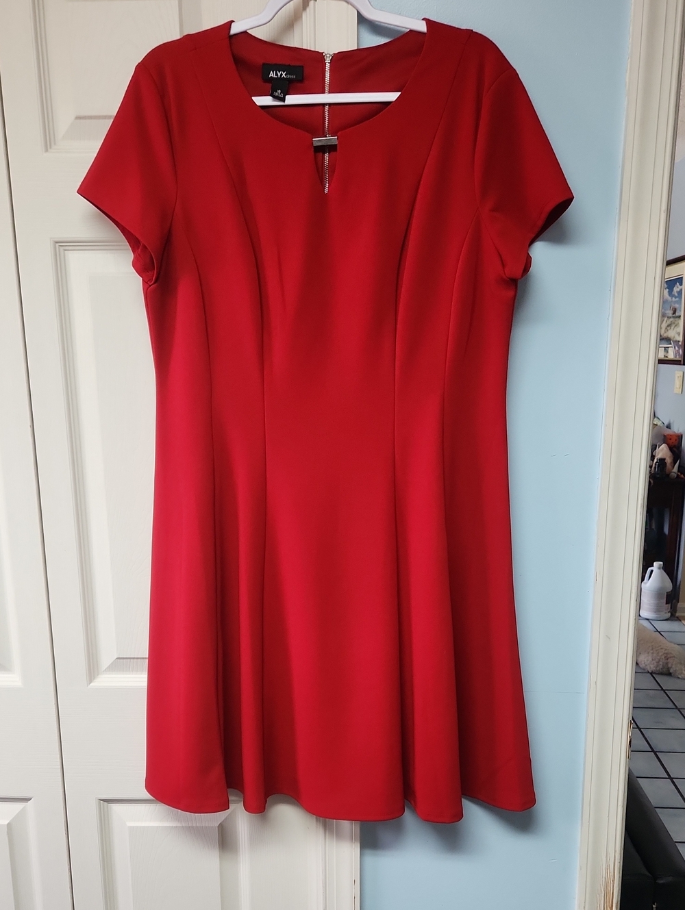 ALYX Red Short-Sleeve Fit-and-Flare Dress